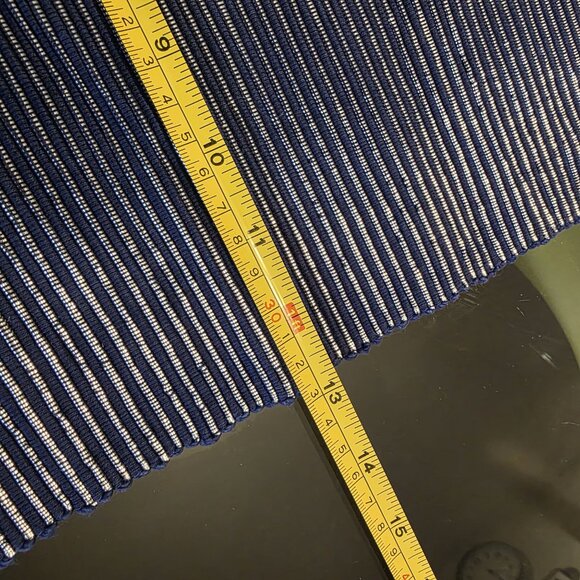 Woven Blue & Shiny Silver Thread Striped Placemats - Set Of 4 - 18" X 13" - Picture 10 of 10